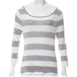 3/4 sleeve tissue weight cotton striped top